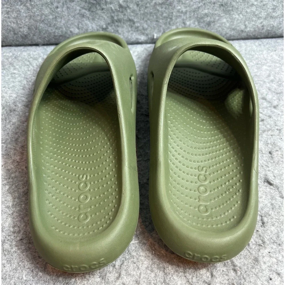 Crocs Mellow Recovery Slides Olive Green Comfort Waterproof Sandals Mens Sz 13